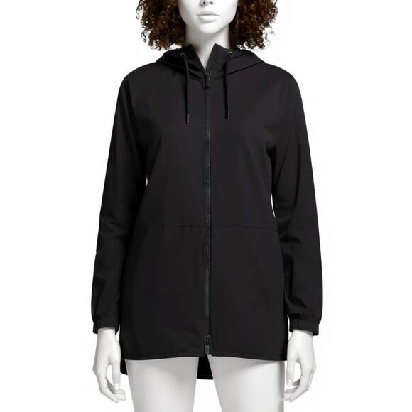 LULULEMON Black Seek the Sky Jacket Packable Water Resistant Women Size 10 or 12 - Picture 1 of 11
